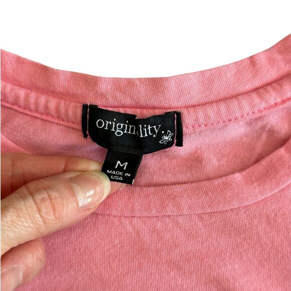 ORIGINALITY Girls Pink Checkered Smiley Face Tee Size Medium - Picture 3 of 4